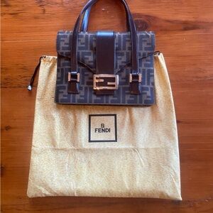 Fendi Brown Satchel Bag with Iconic Design